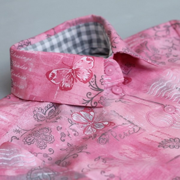 Рубашка «Бабочки на розовом» фото 2
