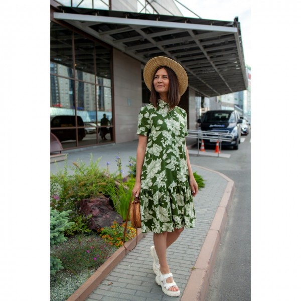Платье с воланом «Сочная зелень» фото 2