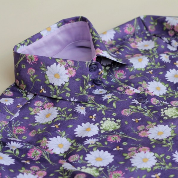 Рубашка «Пчёлки на фиолетовом»