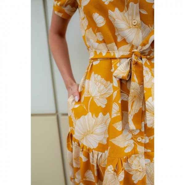Платье с воланом «Пряный шафран» фото 3