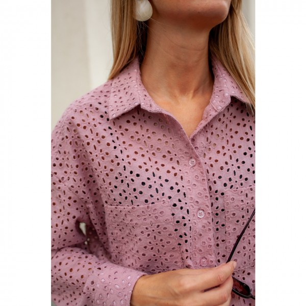 Рубашка оверсайз «Розовое шитье» фото 2