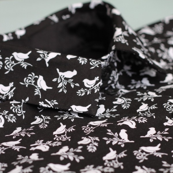 Рубашка «Птички на чёрном» фото 3