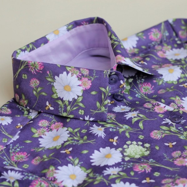 Рубашка «Пчёлки на фиолетовом» фото 2