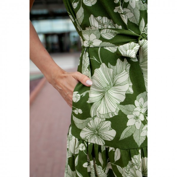 Платье с воланом «Сочная зелень» фото 3