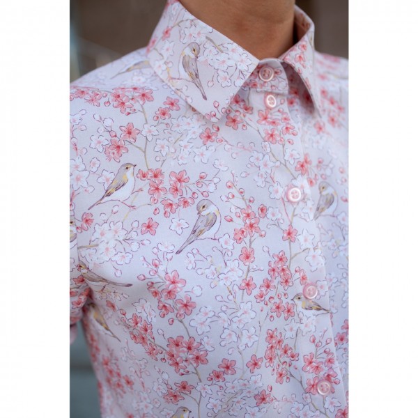 Рубашка «Птички на розовом»