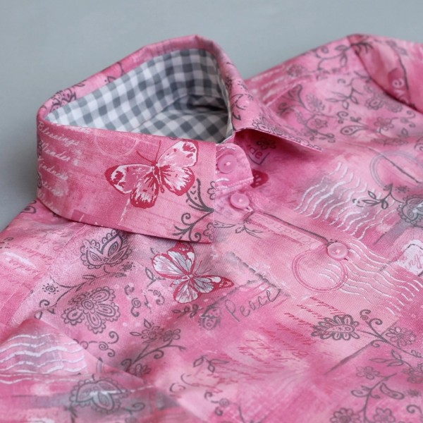Рубашка «Бабочки на розовом»